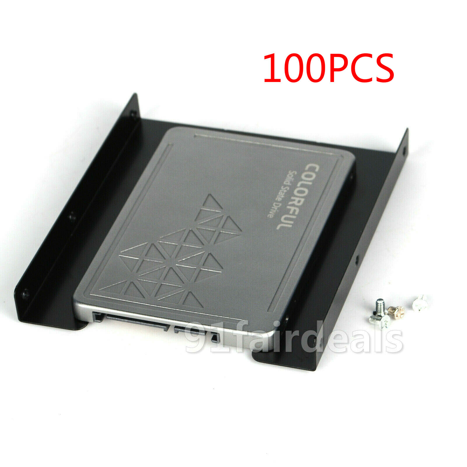 100PCS 2.5" to 3.5" SSD HDD Adapter Mounting Tray Bracket Drive Bay Caddy