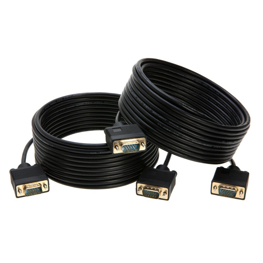 2-Pack- 25FT SVGA M/M 15 Pin Cable HD Display TV Video Projector PC Monitor Cord