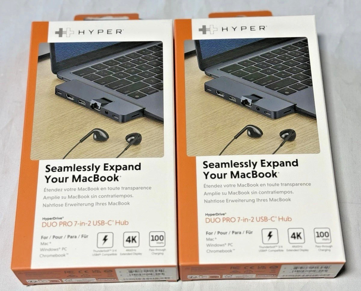HyperDrive Duo Pro 7-in-2 MacBook USB C Hub for MACBOOK/PC Midnight Blue New