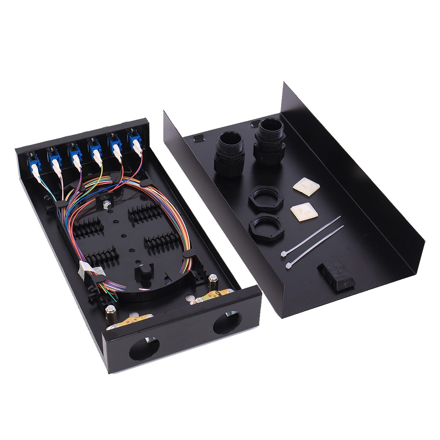 LC-SM 6 Duplex Box Cables 12 Port Wall Mount Fiber 12 Core LC-OS1 Single Mode