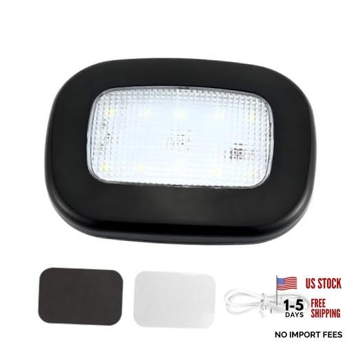 Magnetic Dome Light for Car, LED Press Switch USB Rechargeable Car Black