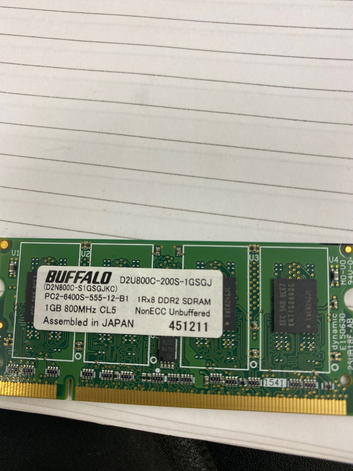 Buffalo Select 1GB 800MHz PC2-6400S Desktop Memory / D2n800C-S1GSGJKC