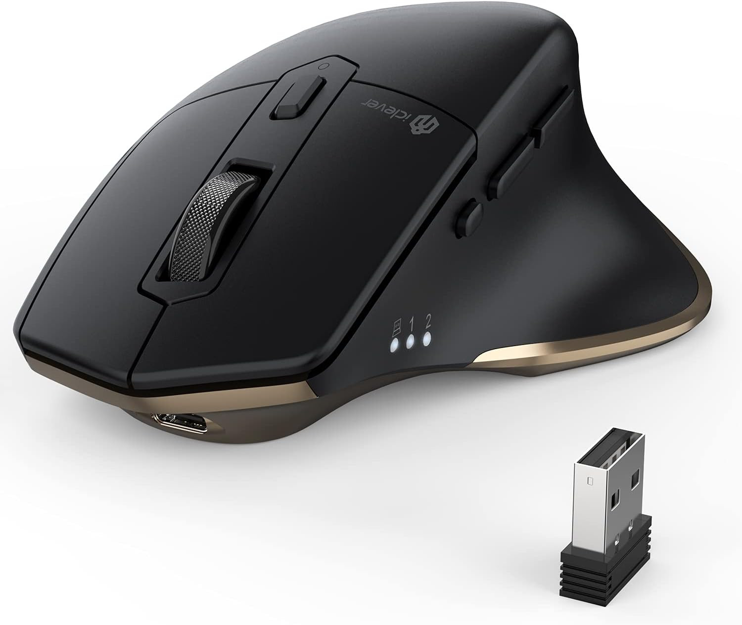 2400DPI iClever Wireless Mouse Bluetooth USB Rechargeable Computer Mouse