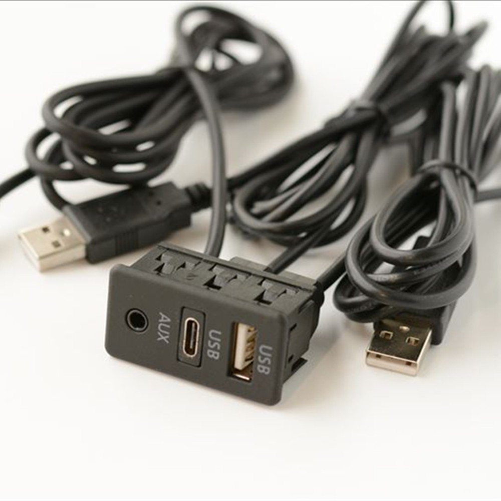 Type C USB Port Panel Extension Cable Adapter For Car SUV Dash Flush Mount 150CM