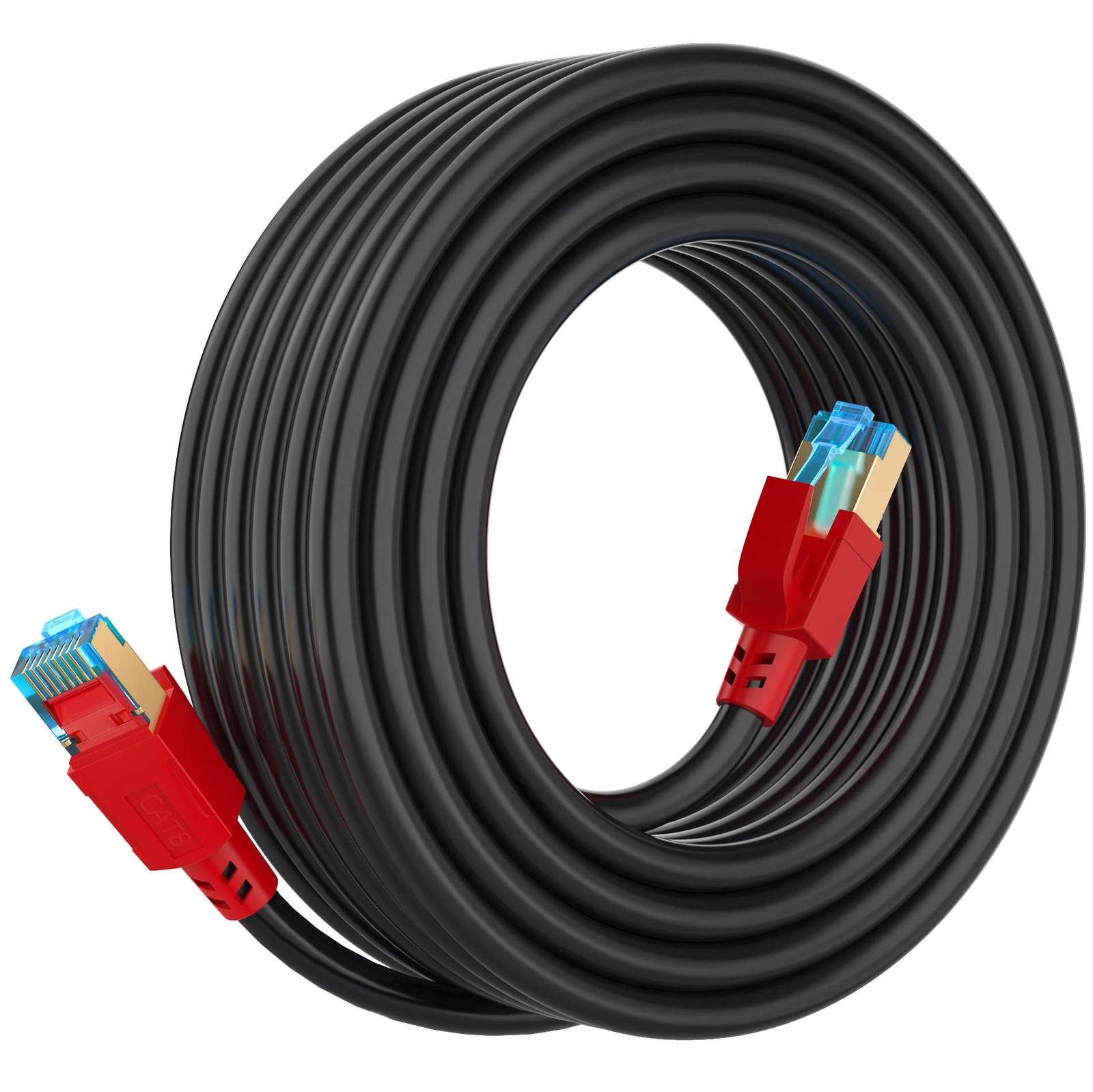 AOPOCKAN TECH Cat 8 Ethernet Cable 6 ft, Shielded RJ45 CAT8-6FT, Black
