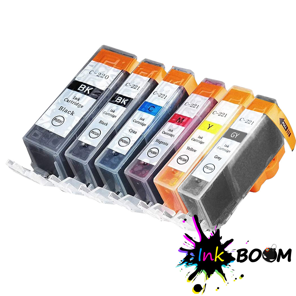 6 Ink Cartridge for PGI-220 CLI-221 PIXMA MP980 MP990