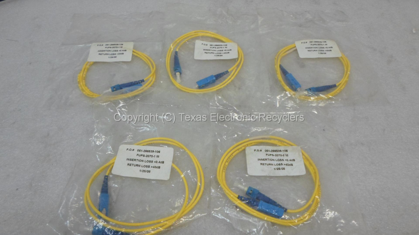 Qty 5 - Corning FUPS-2070-1 M Optical Fiber Cable
