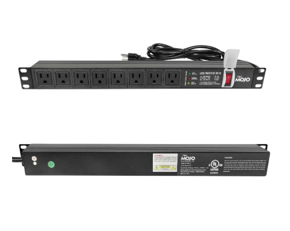Tecmojo 1U Rack-Mount Horizontal 8-Outlet Power Strip UL Listed PDU