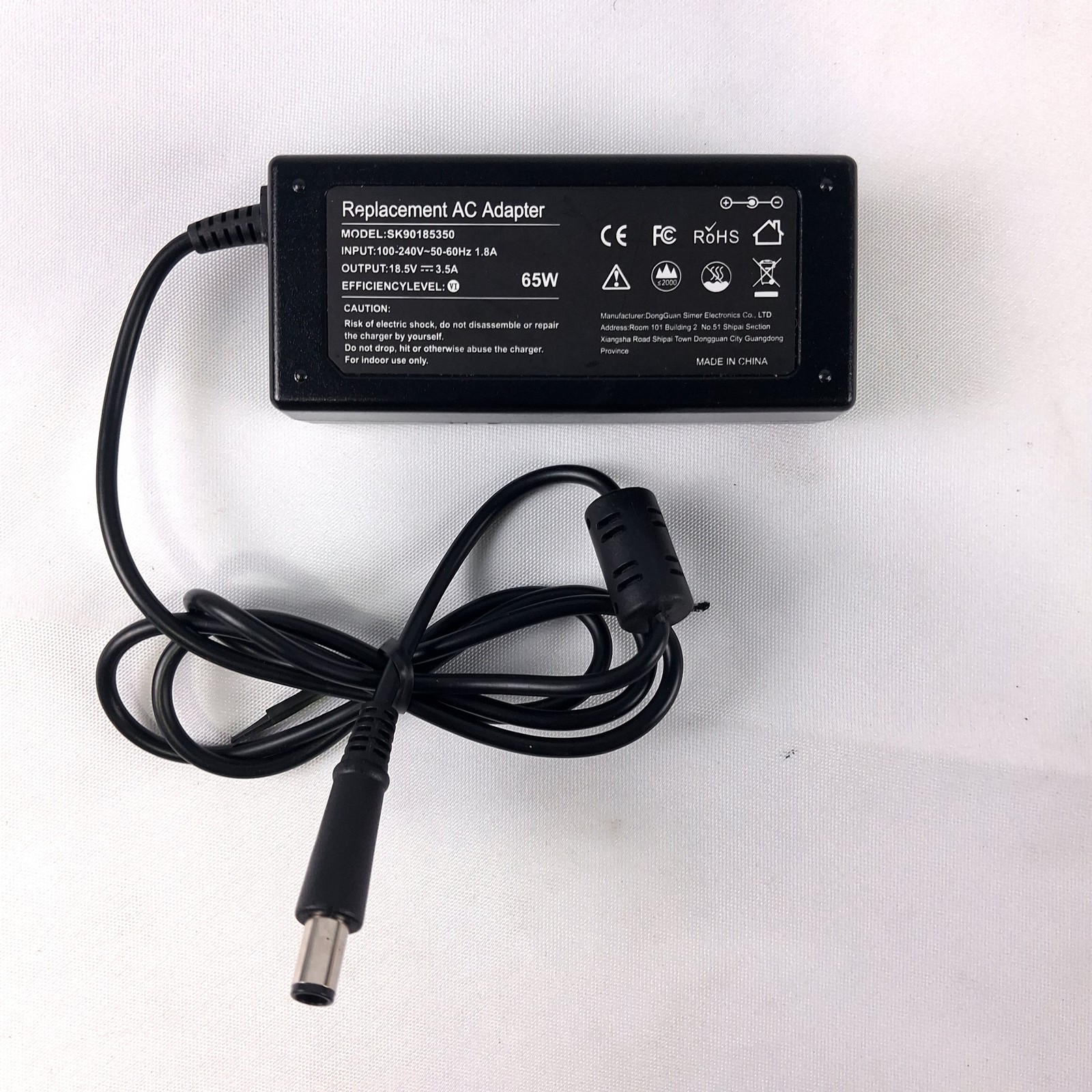 SK90185350 65W Replacement AC Adapter 18.5V 3.5A Laptop Power Supply
