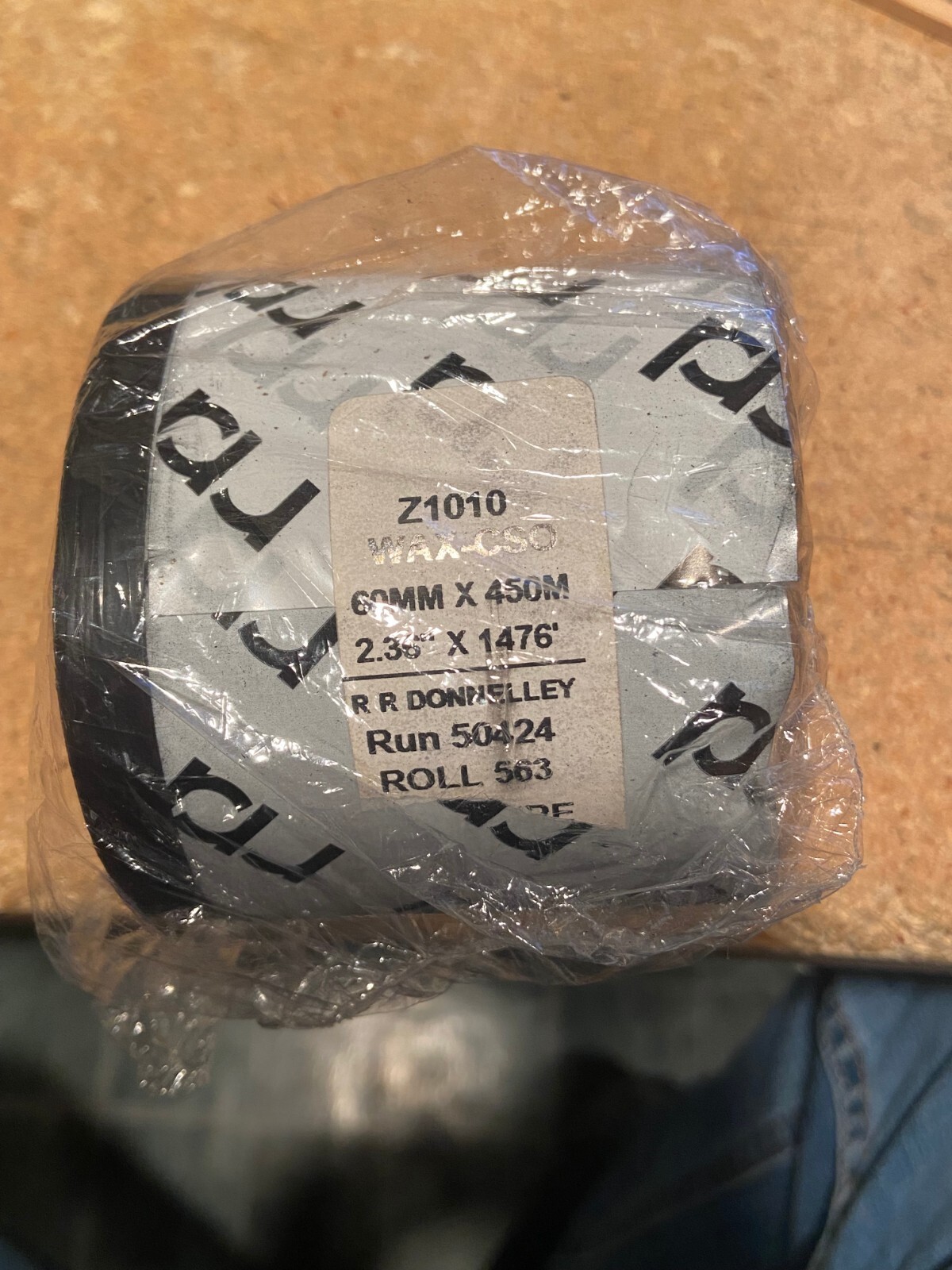 Z1010 Wax-CSO 60mm X 450 M Ribbon RR Donnelley *NEW* bbb1