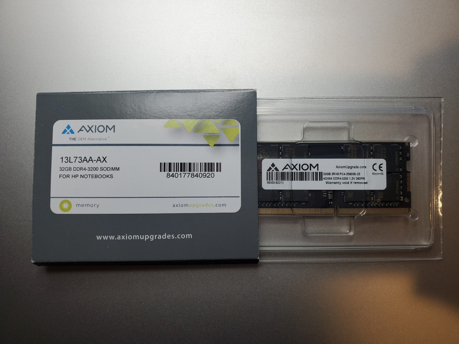 Axiom 32GB DDR4-3200 SO-DIMM Laptop RAM 260-Pin 1x32GB 13L73AA-AX