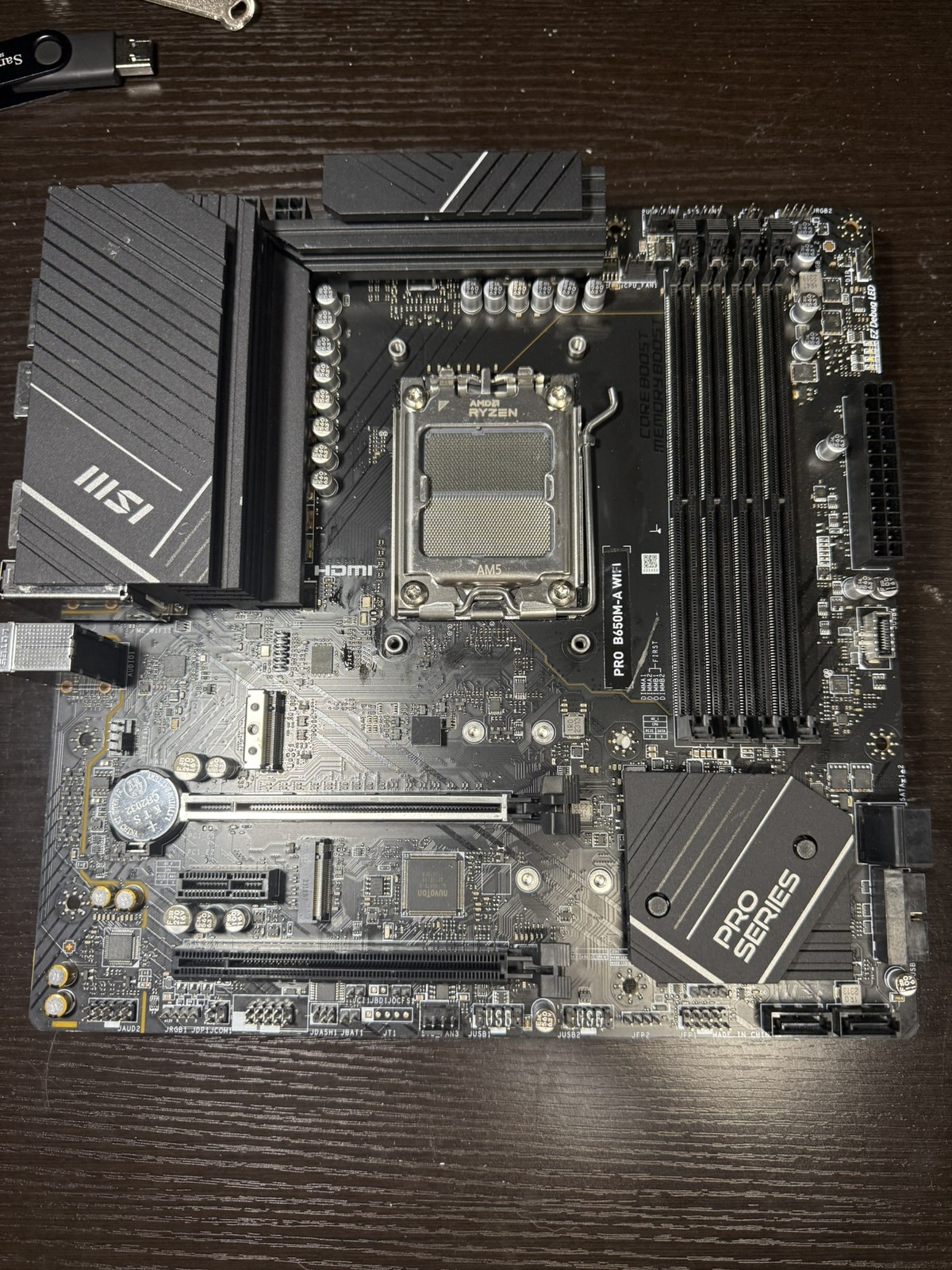 MSI PRO B650M-A WIFI AM5 DDR5 mATX Motherboard - Tested Missing Some Accessories