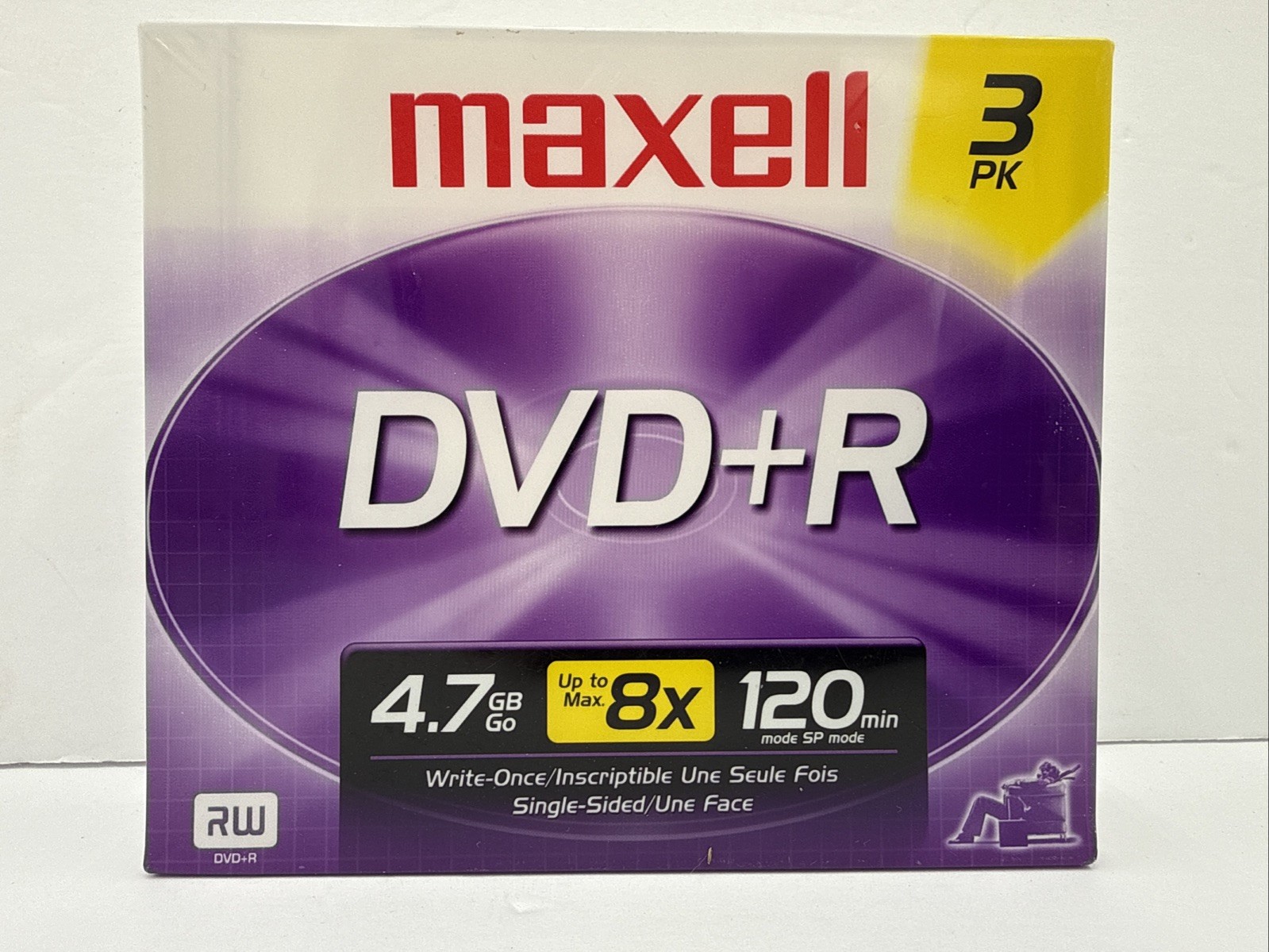 Maxell  DVD+R 3 pack 4.7GB up to max 8X 120 min-New