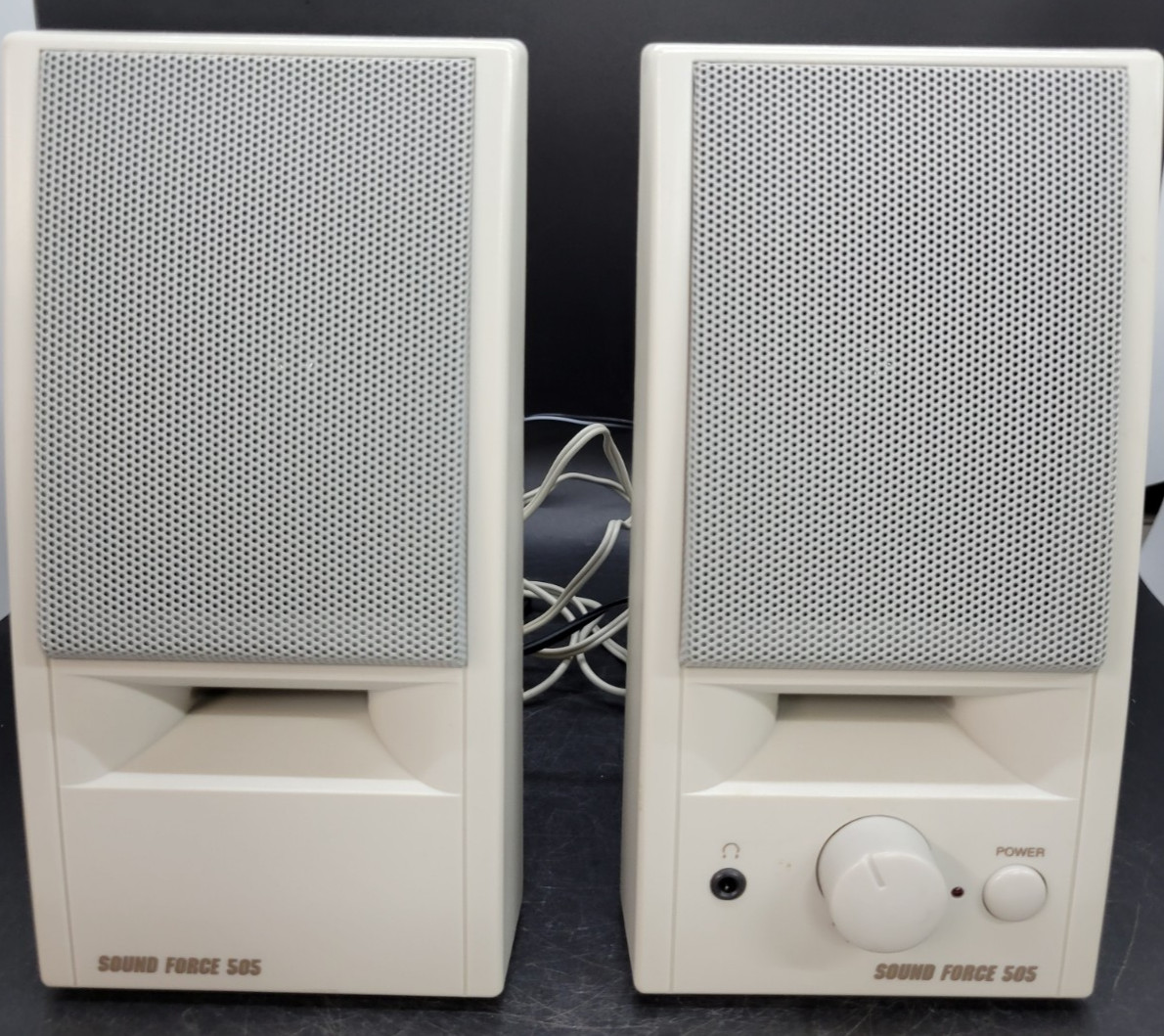 Sound Force 505  Vintage Multimedia Computer Speakers Pair w/ Power Adapter
