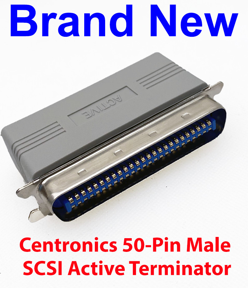 Active SCSI Centronics 50 Pin Male Terminator (CN50M)