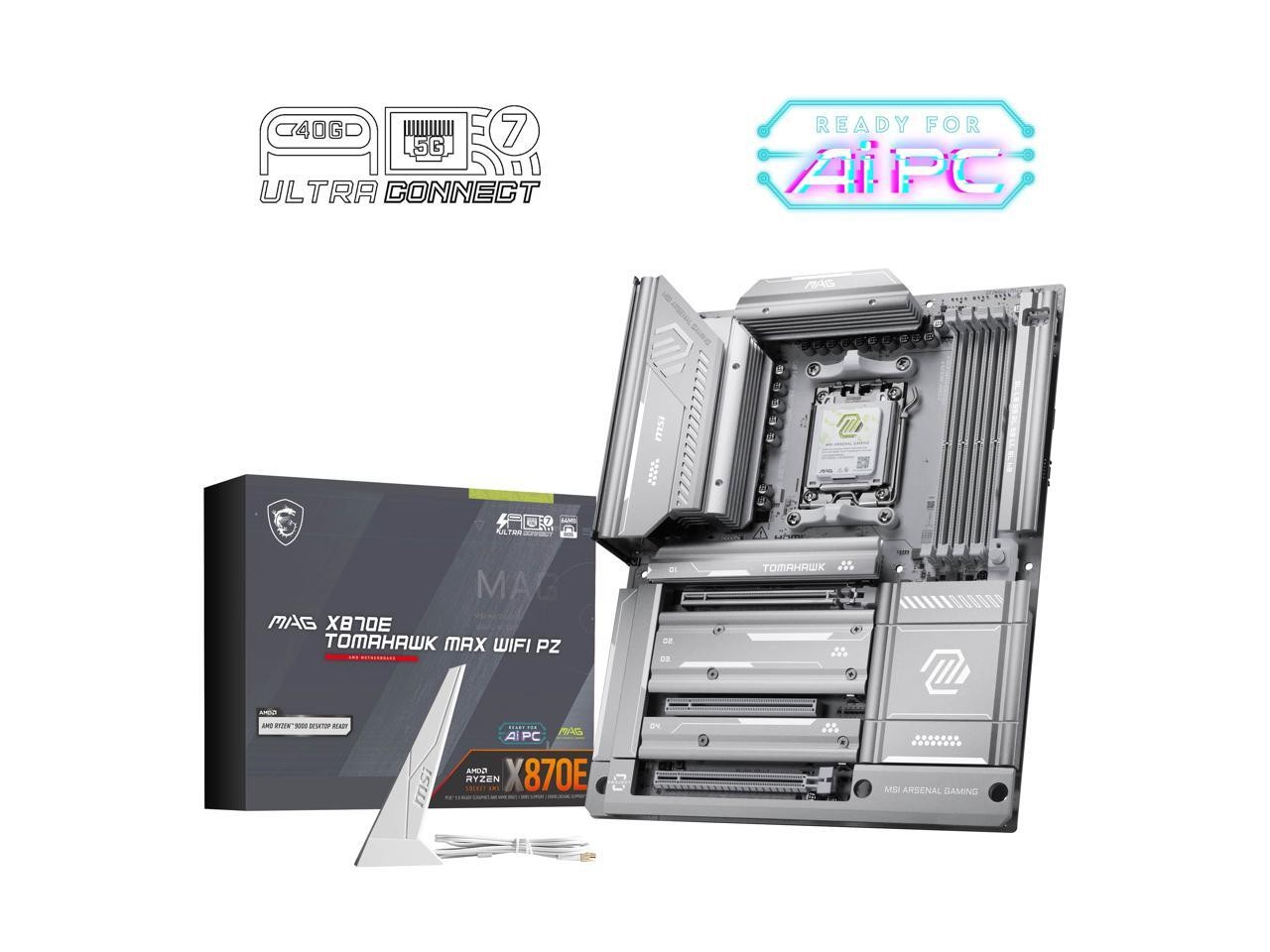 MSI MAG X870E TOMAHAWK MAX WIFI PZ AM5 AMD X870E Back Connect Motherboard, SATA