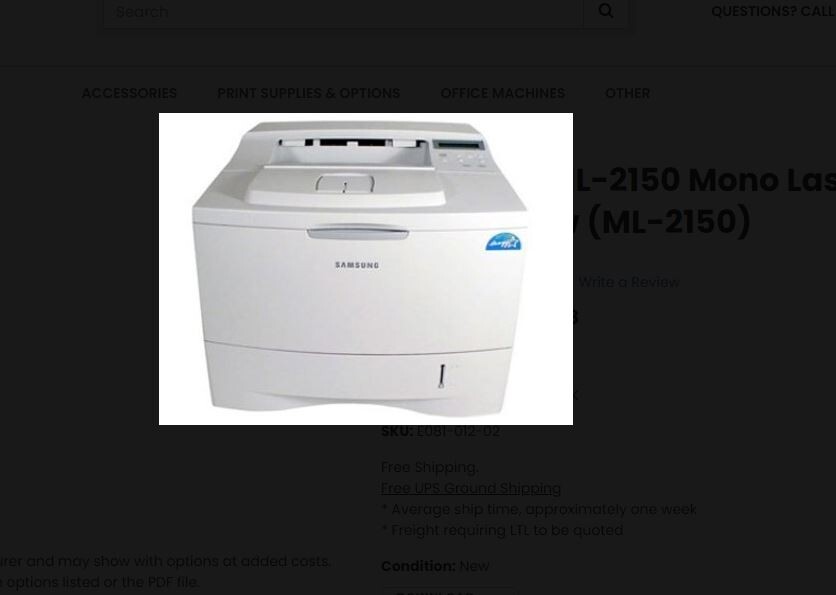 Samsung ML-2150 Mono Laser Printer (ML-2150) demo Printer Print 202 pages