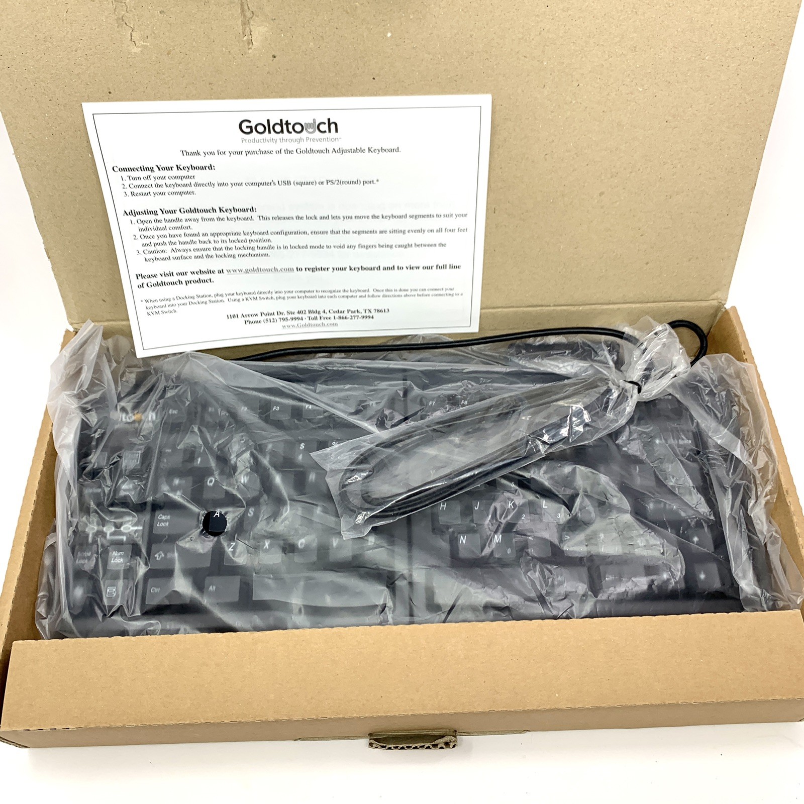 Goldtouch GTS-0077 ErgoSecure 2.0 Smart Card Ergonomic Keyboard w Reader (USB)