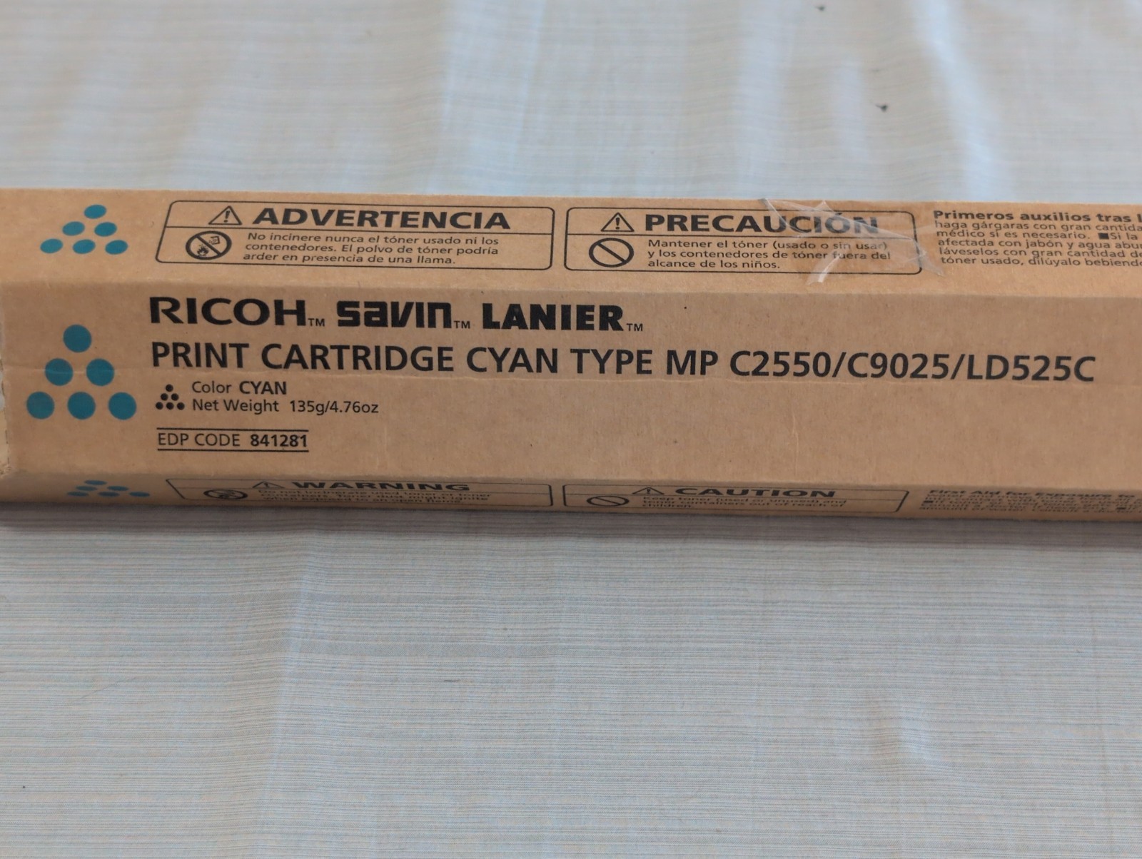 Cyan Toner Ricoh Savin Lanier Print Cartridge MP C2550 - C9025 - LD525C