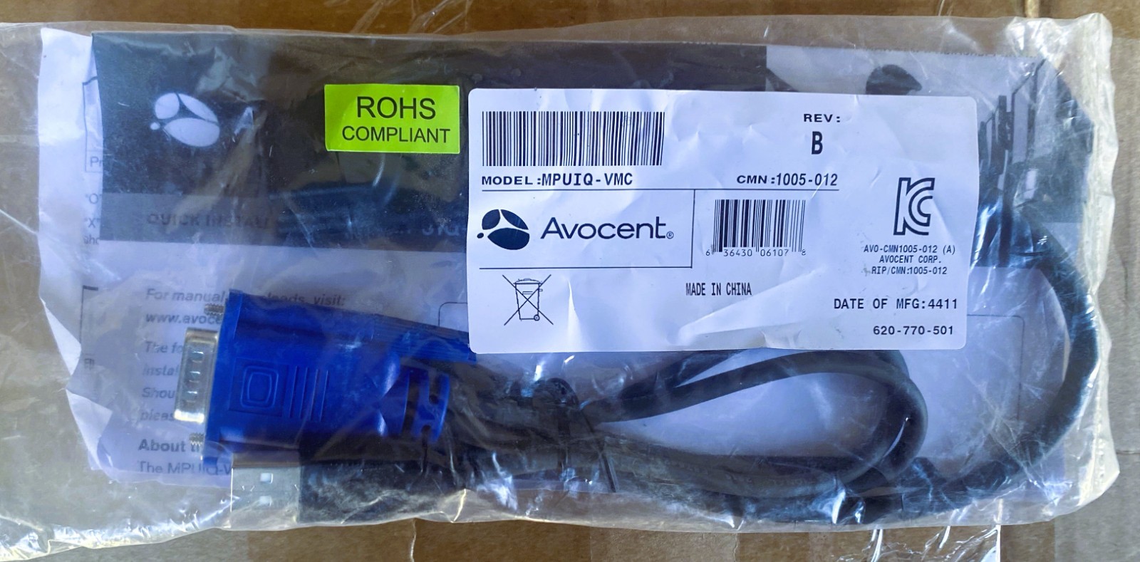 NEW Avocent MPUIQ-VMC KVM Server Interface Module Dongle 520-815-501 VGA USB