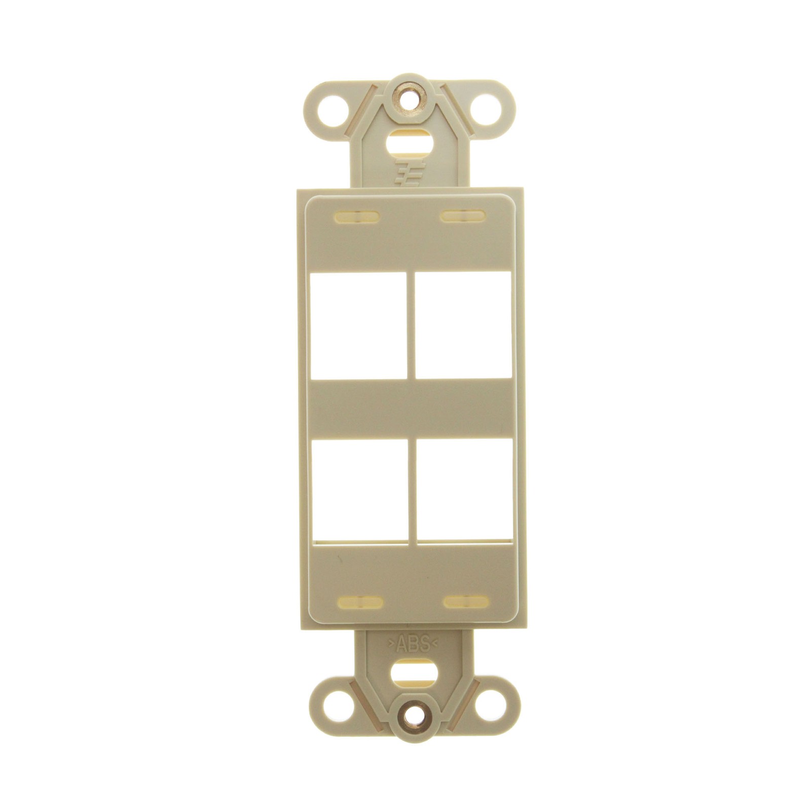 AMP TYCO 1-1479504-1 MODULAR INSERT FRAME FACE-PLATE, 4-PORT, IVORY (10 PACK)
