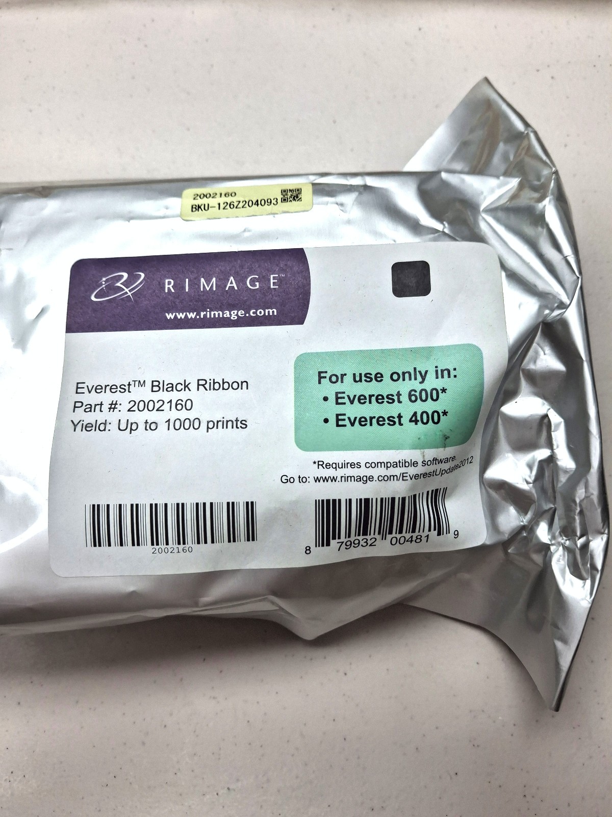 Rimage Everest Black Ribbon 2002160 500 Prints Everst 600 and 400 Open Item