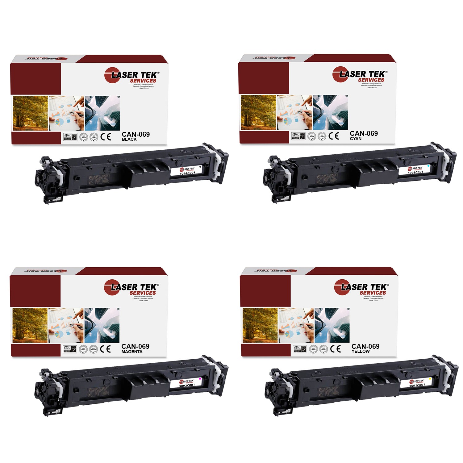 4Pk LTS 069 BCMY Compatible with Canon MF751Cdw Toner Cartridge