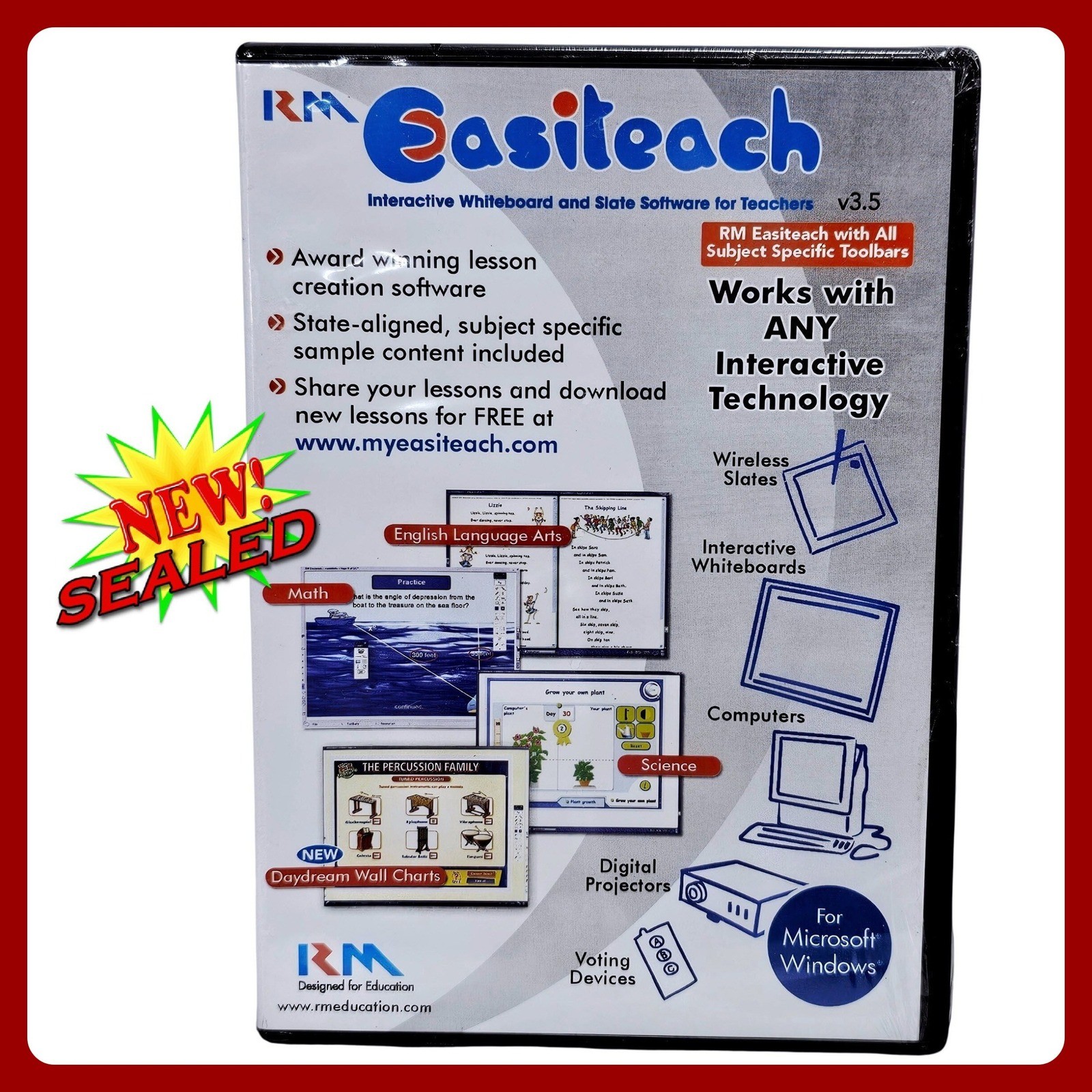 RM Easiteach v3.5 Interactive Whiteboard Software Lesson Planner Teacher Resourc