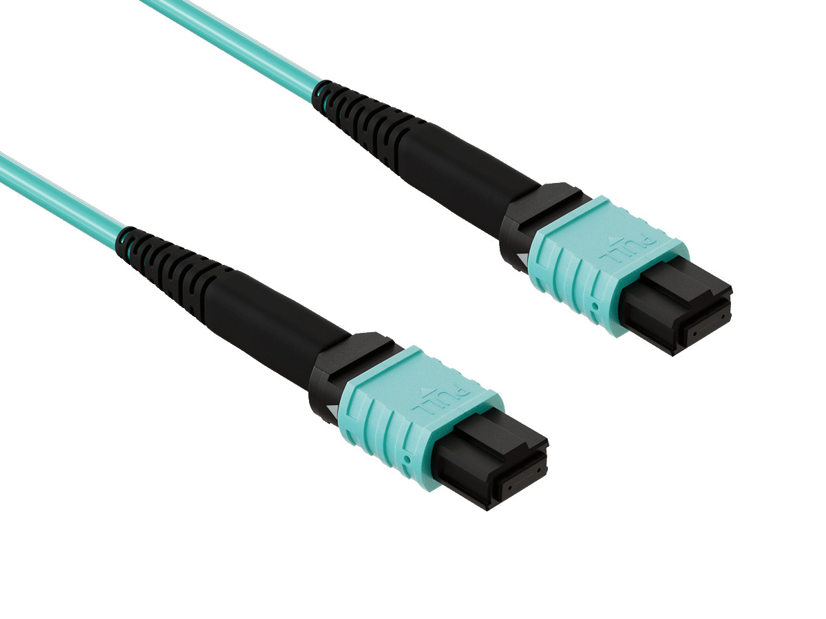 8m OM4 MPO TO MPO 12 Fibers Corning Fiber Trunk Cable Type B Multimode 50/125...