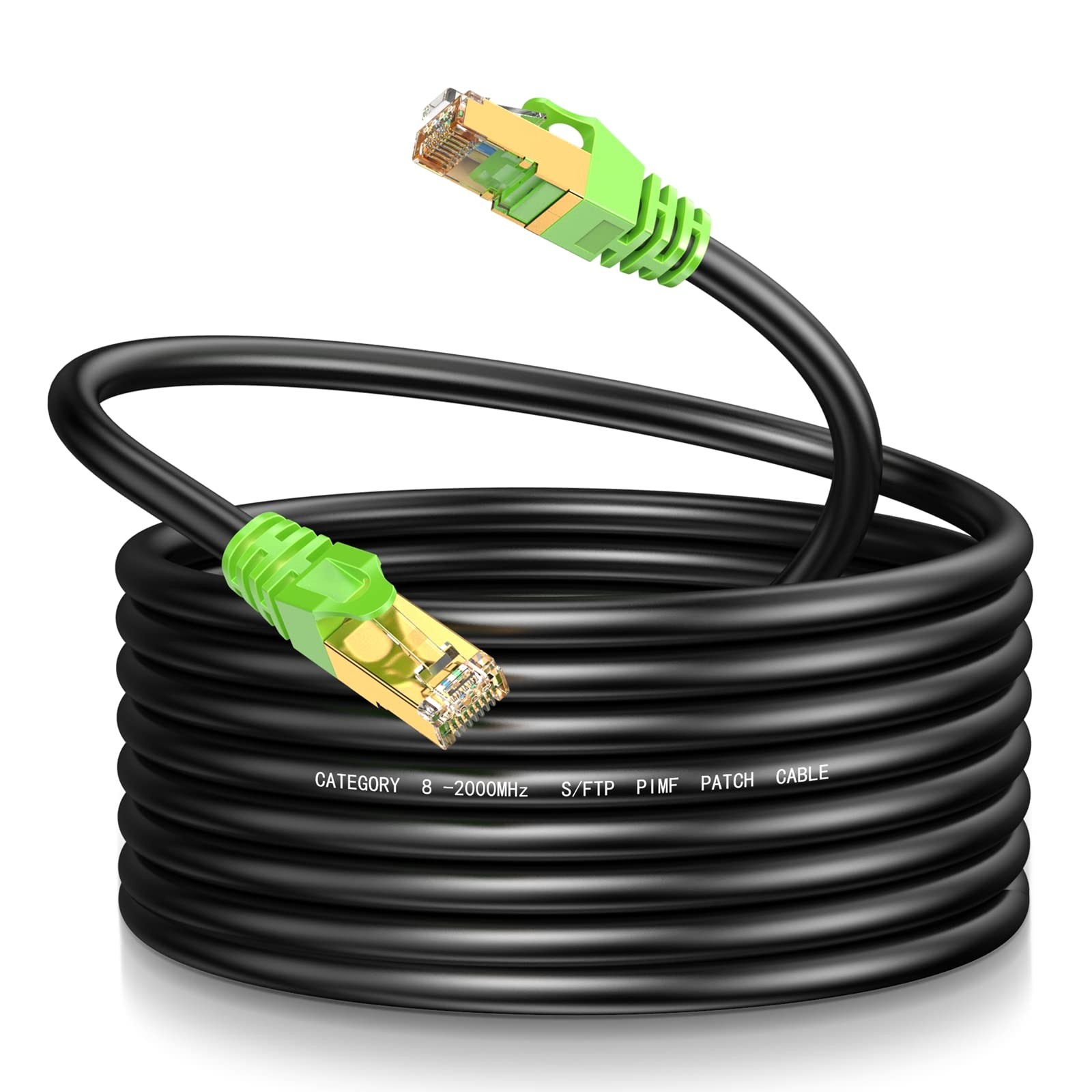 LEKVKM Cat8 Ethernet Cable 6Ft Round S/FTP Outdoor&Indoor Heavy Duty High Spe...