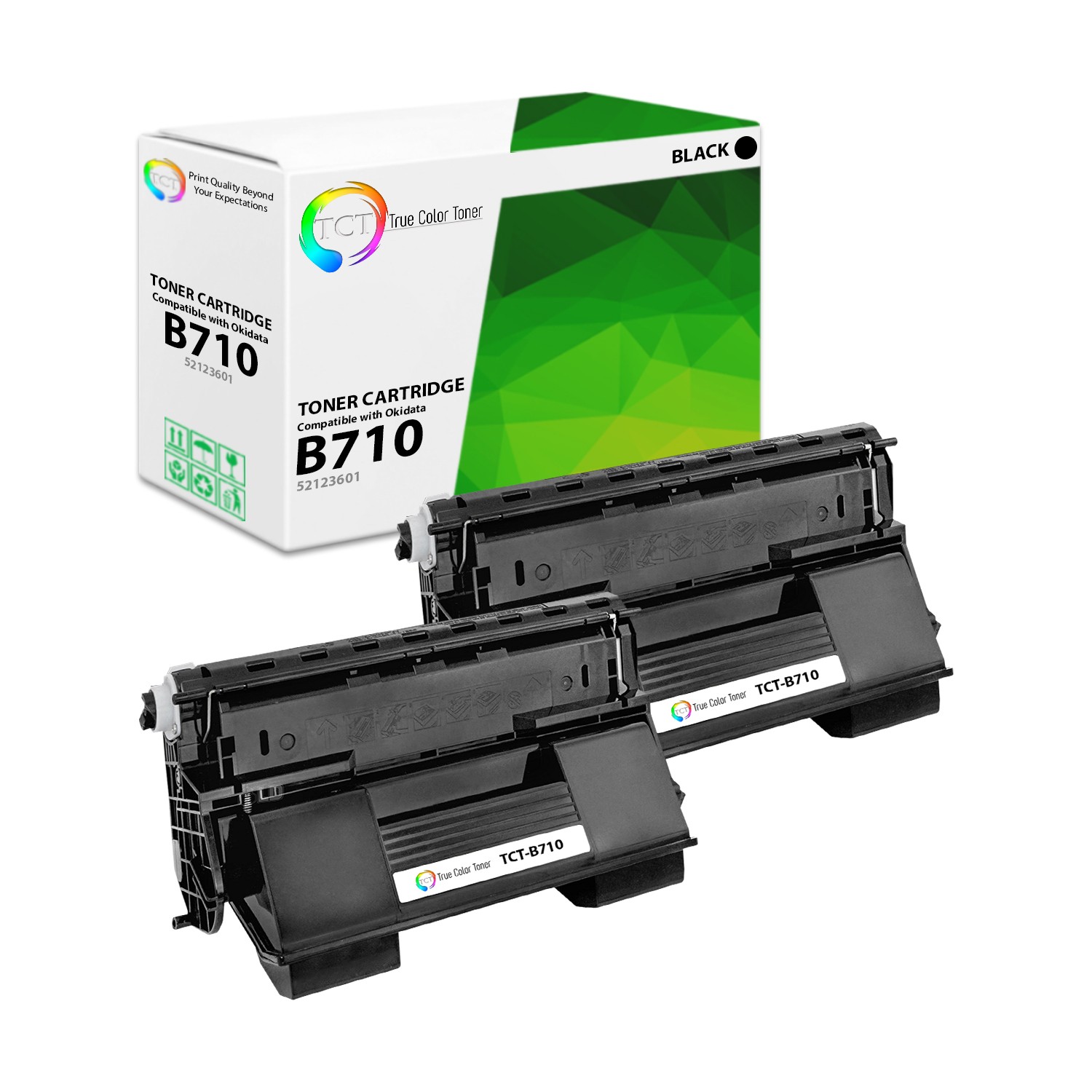 2Pk TCT 52123601 B710 B720 B730 For Okidata Compatible Toner Cartridge