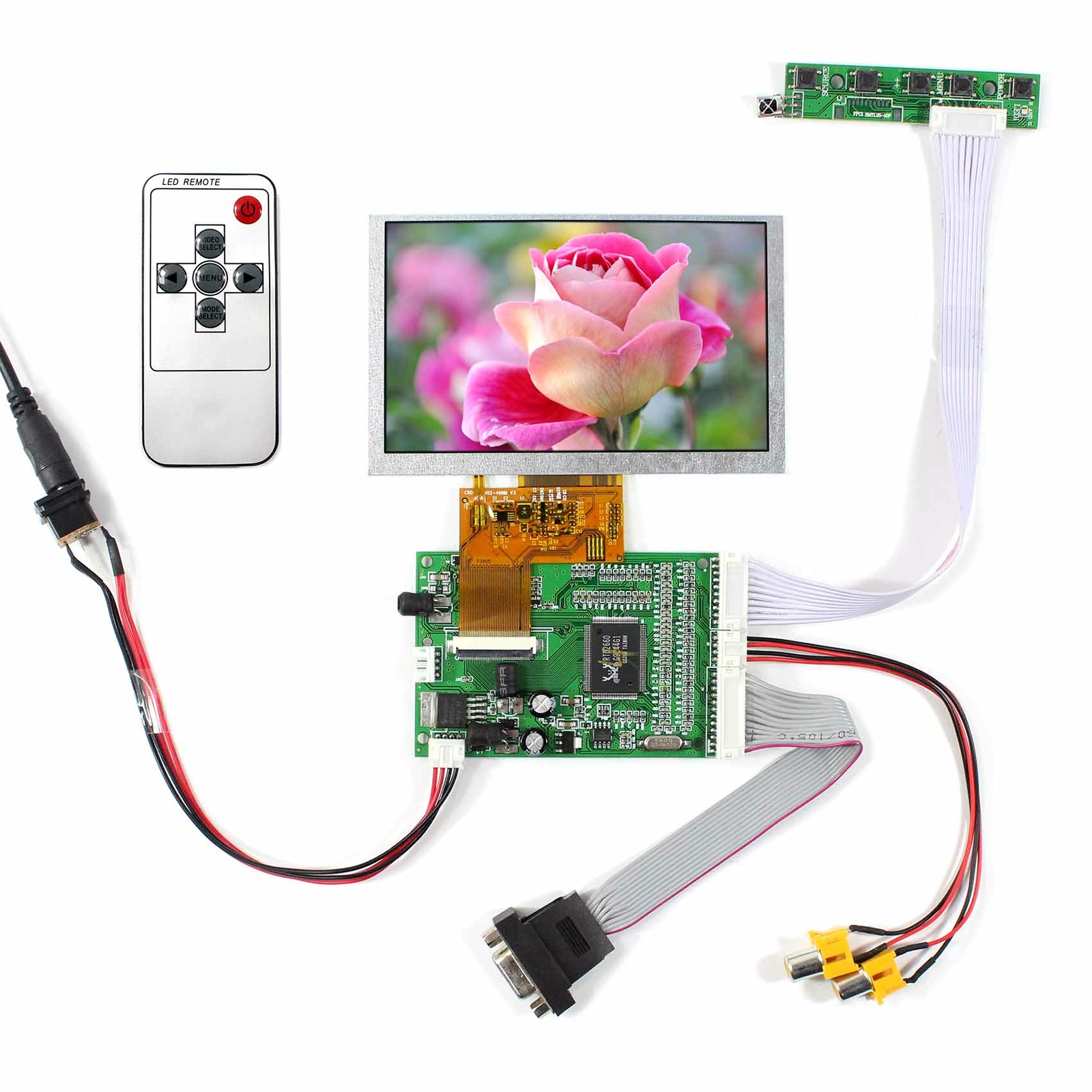 VGA 2AV Reversing Driver Board + 5inch VS050T-002A 800×480 TFT LCD Screen