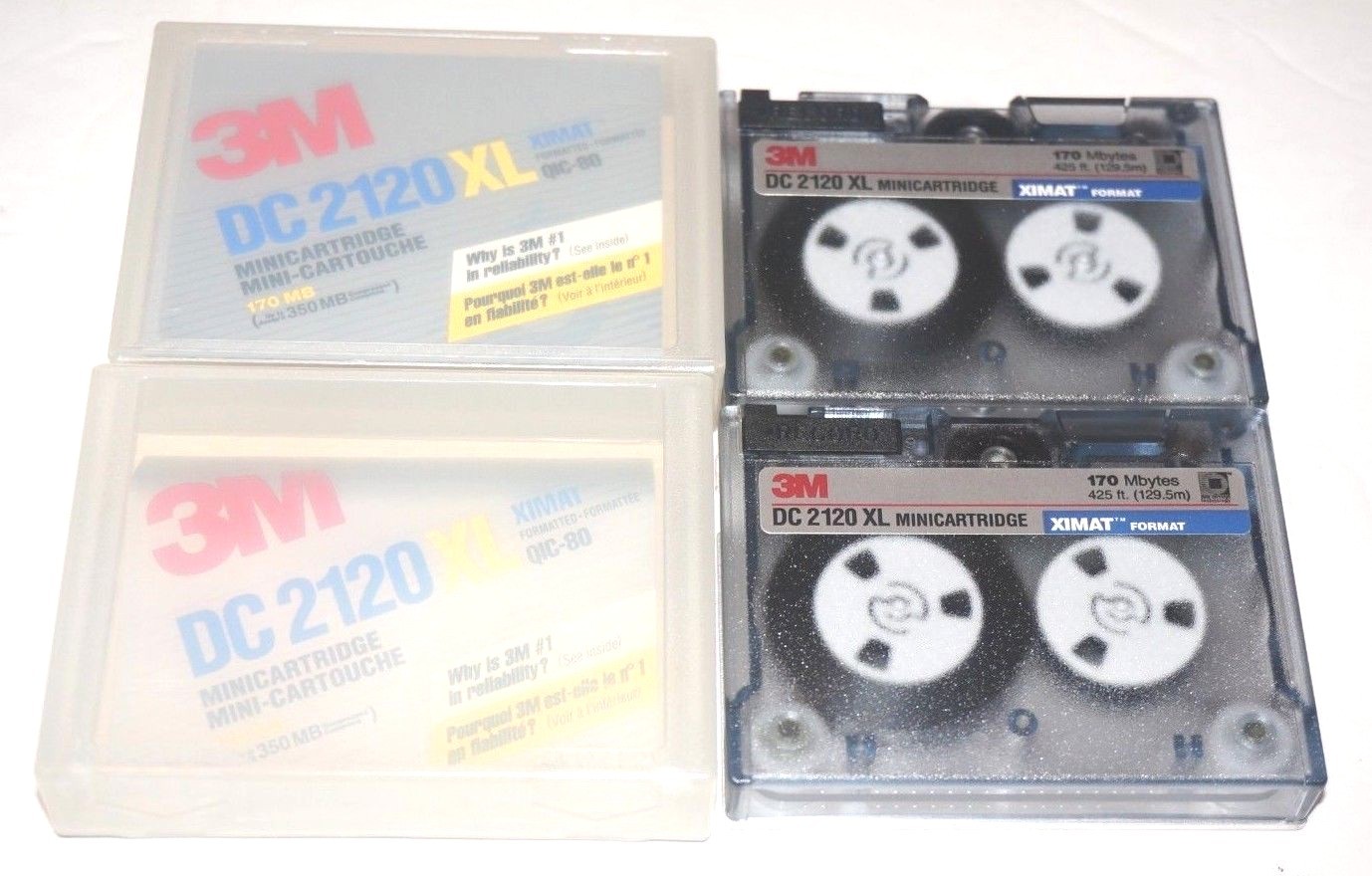 3M DC2120XL 170MB/350MB QIC-80 Ximat Formatted Mini Data Cartridge (2-Pack)