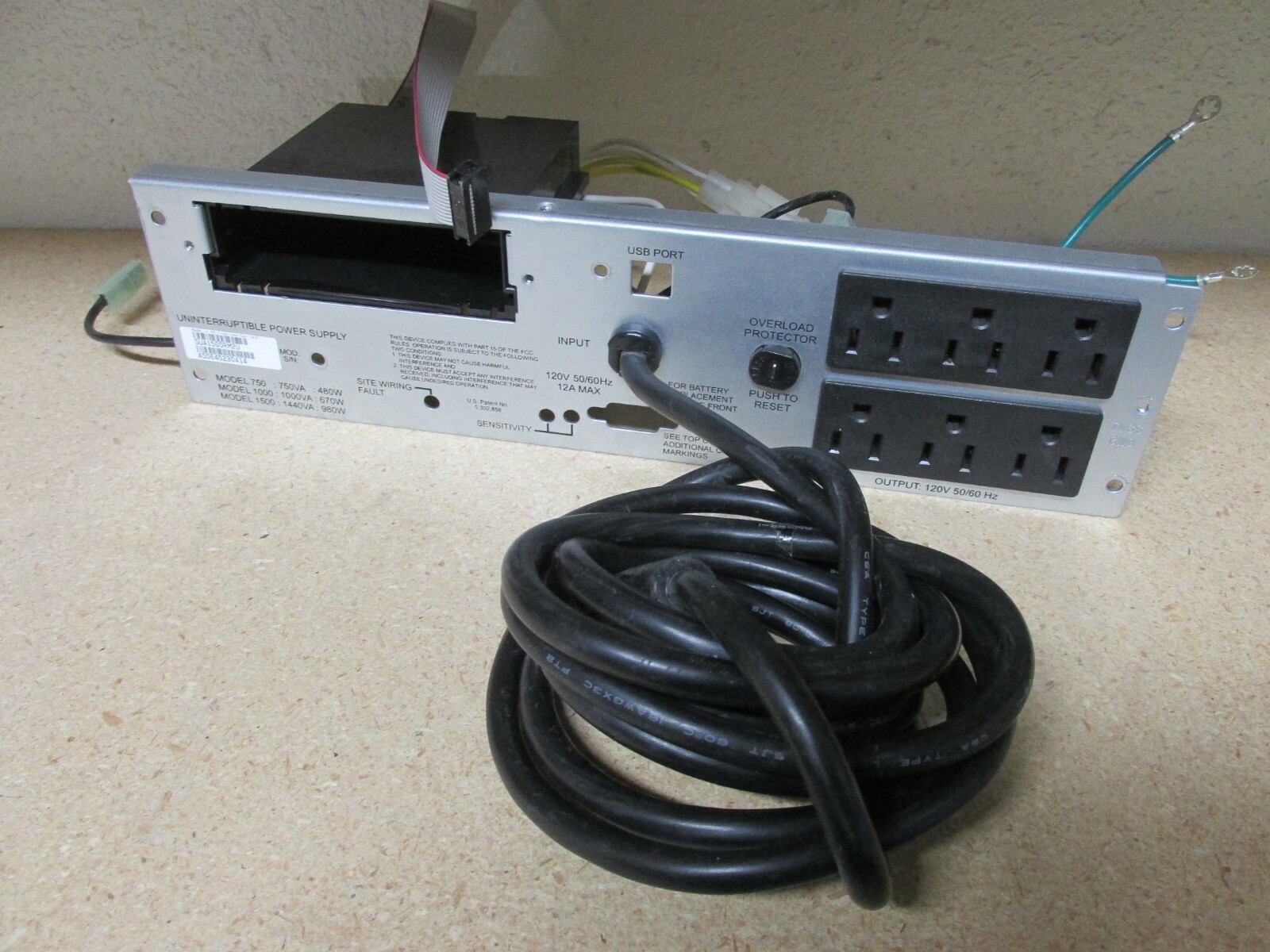 APC SUA1500RM2U REPLACEMENT Back Panel w 6 Outlets & Card Slot
