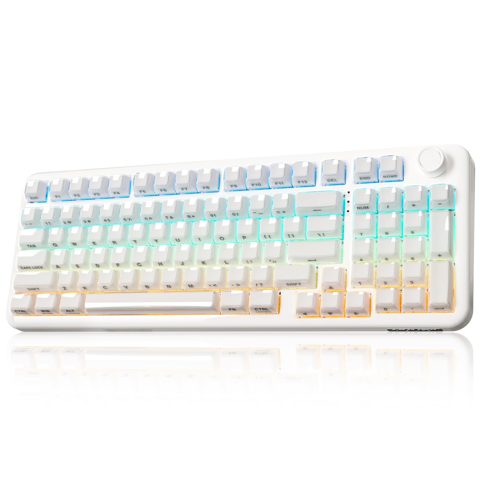 YUNZII X98 Milky White Crystal Switch Wireless Keyboard Knob