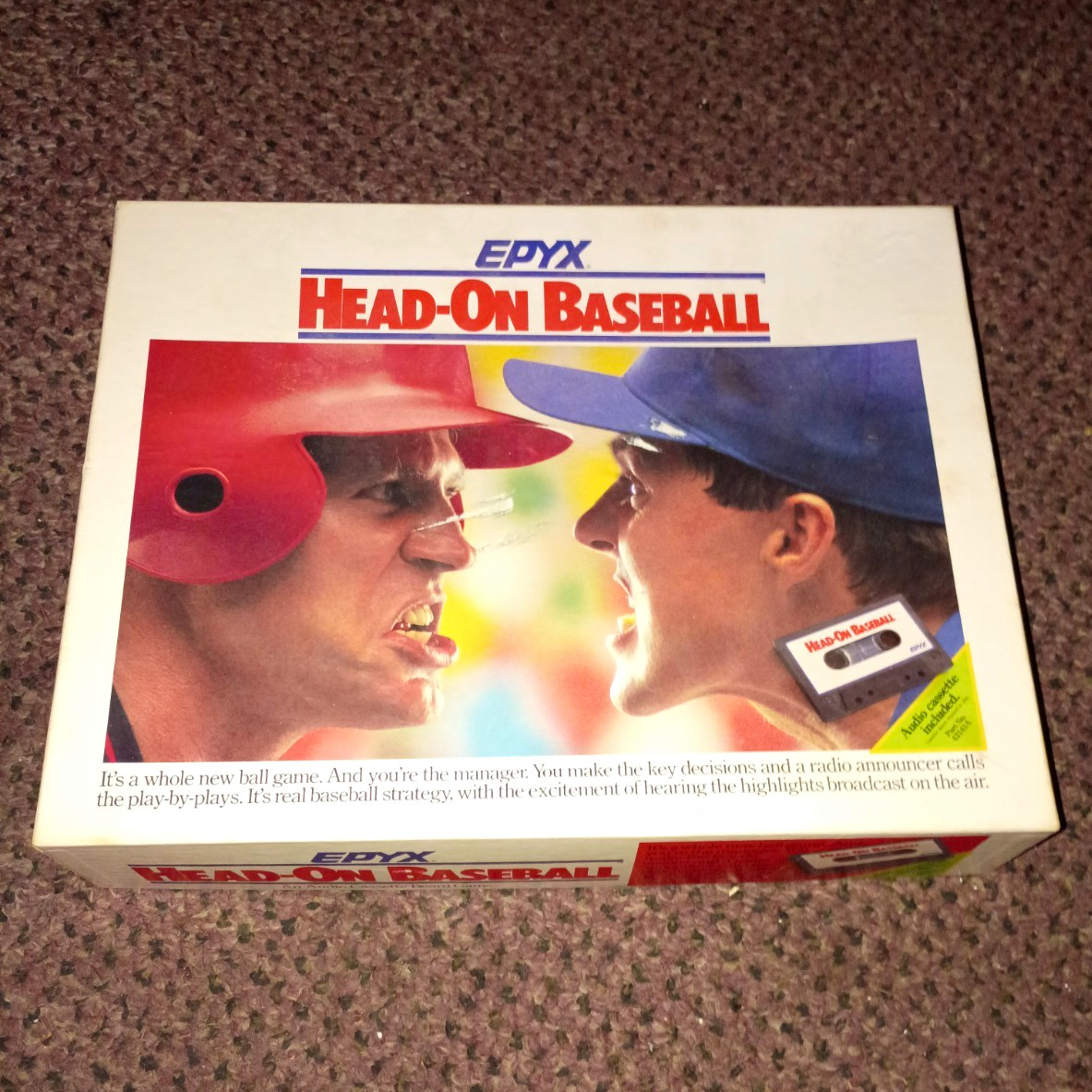 Epyx Head-On Baseball Vintage Boxed Computer Game (Complete Name on Box)