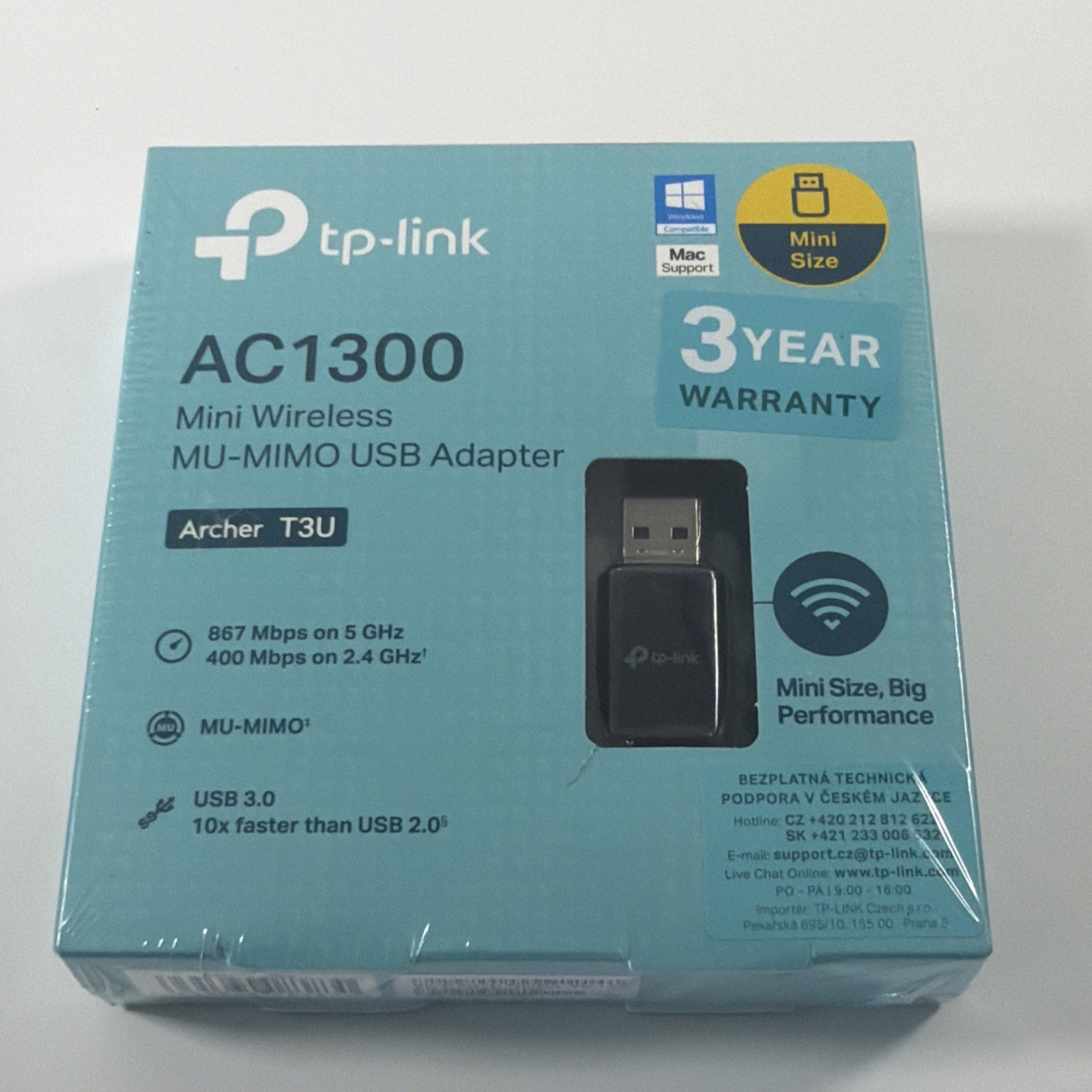 TP-Link AC1300 USB WiFi Adapter Archer T3U Eu Version 2.4G/5G Dual Band Wireless