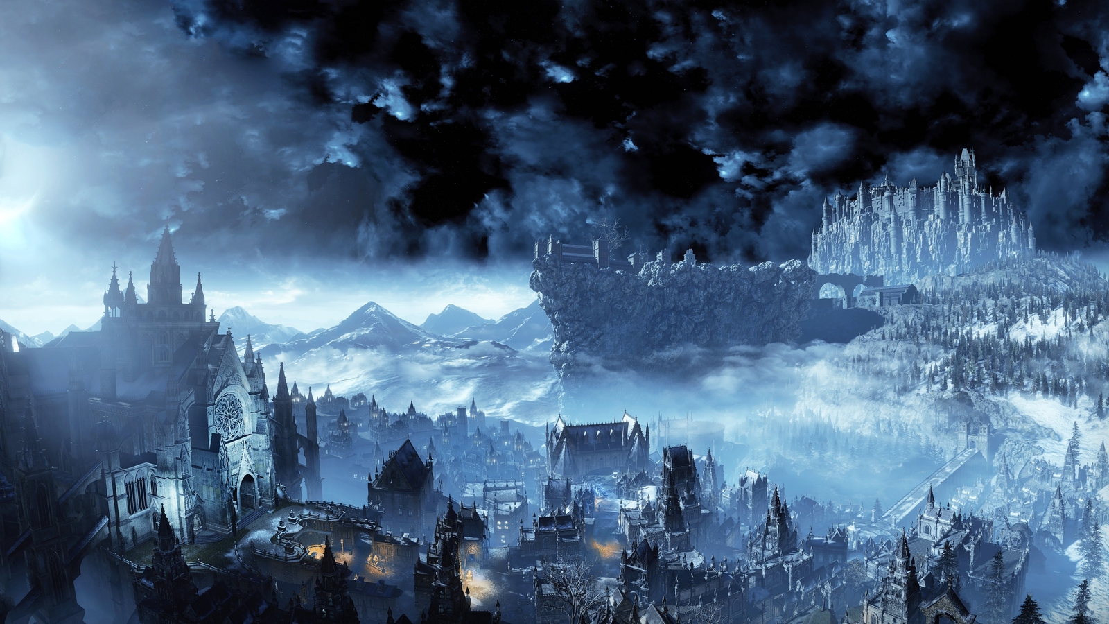 Landscape dark souls iii irithyll screen shot video Custom Gaming Mat Desk