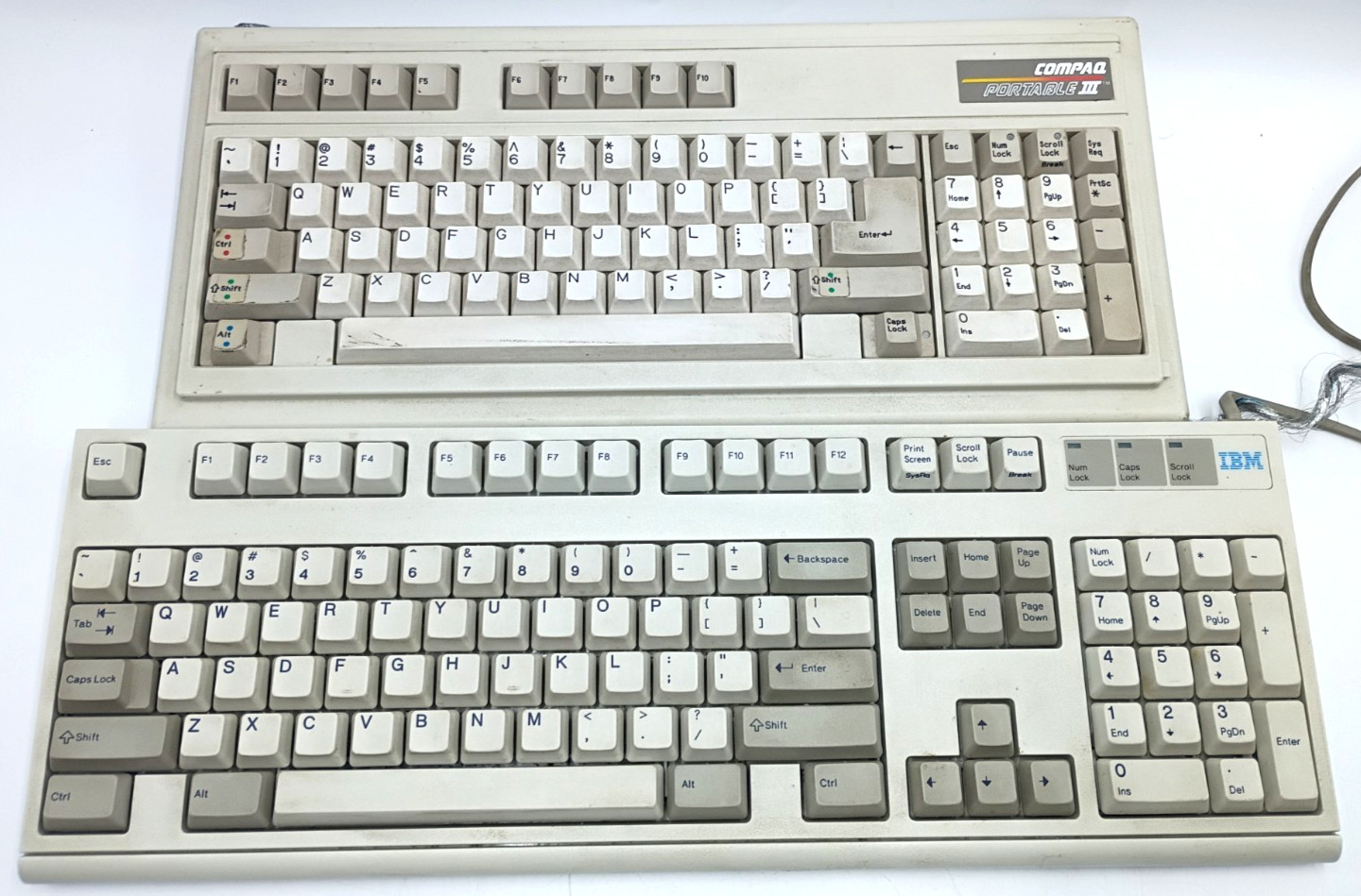 Lot of 2 Vintage Keyboard IBM Lexmark Model M2 1395300 PS/2 Mechanical Clicky 93