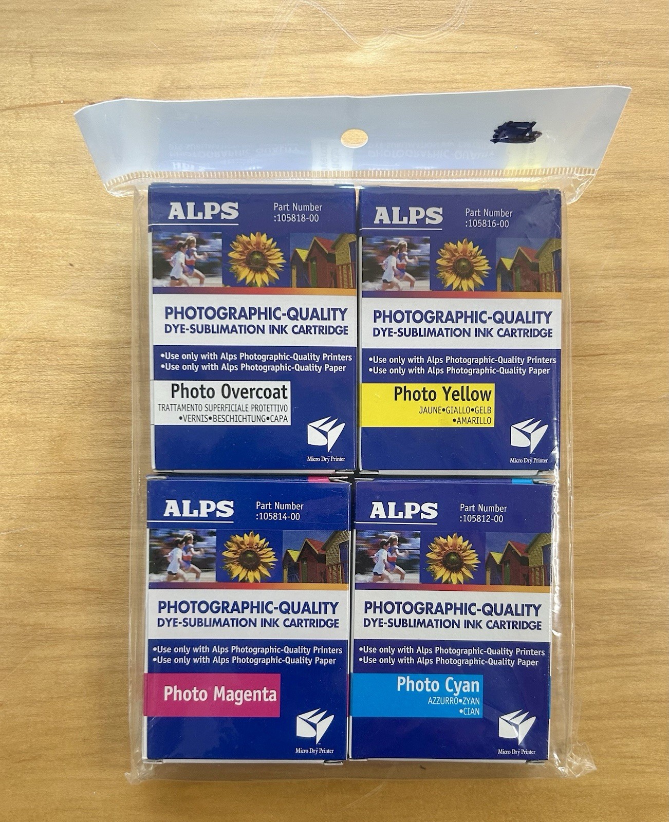 Alps MD Printer Ink Cartridge - Dye - Sub Photo 4 Pack 106059-00 Micro Dry Print