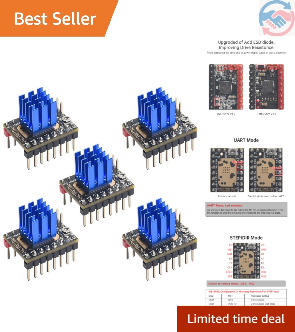 V1.3 Stepper Motor Driver, UART/Step/DIR Mode