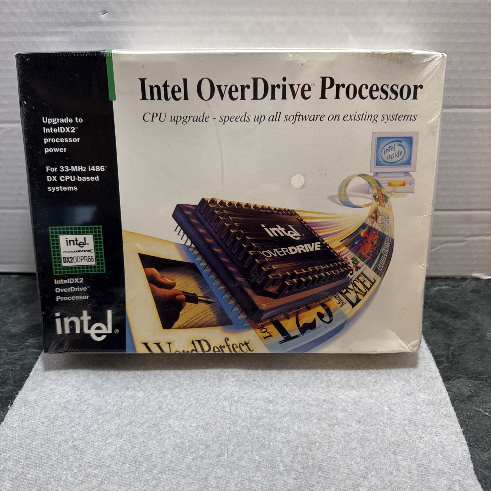 NEW 486 DX66 Retail BOX INTEL PROCESSOR DX2ODPR66 486 DX2 66Mhz OverDrive CPU