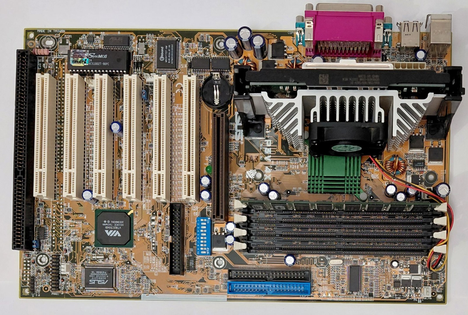 ASUS P3V4X Slot 1 AGP ISA Retro Motherboard + Pentium III 650MHz + 256MB SD RAM