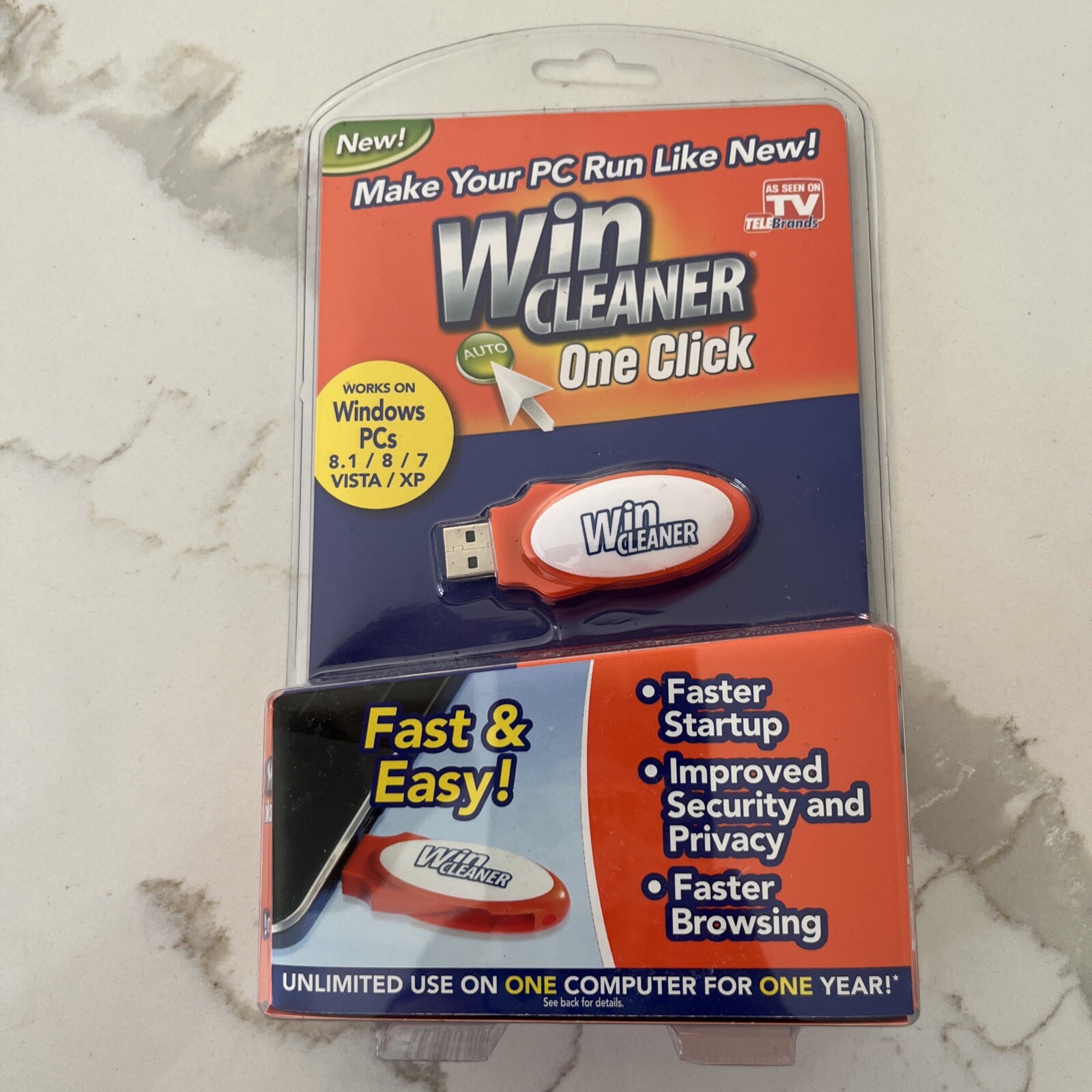 Win Cleaner One Click PC Cleaner Speed Boost USB As See On TV NEW AND SEALED