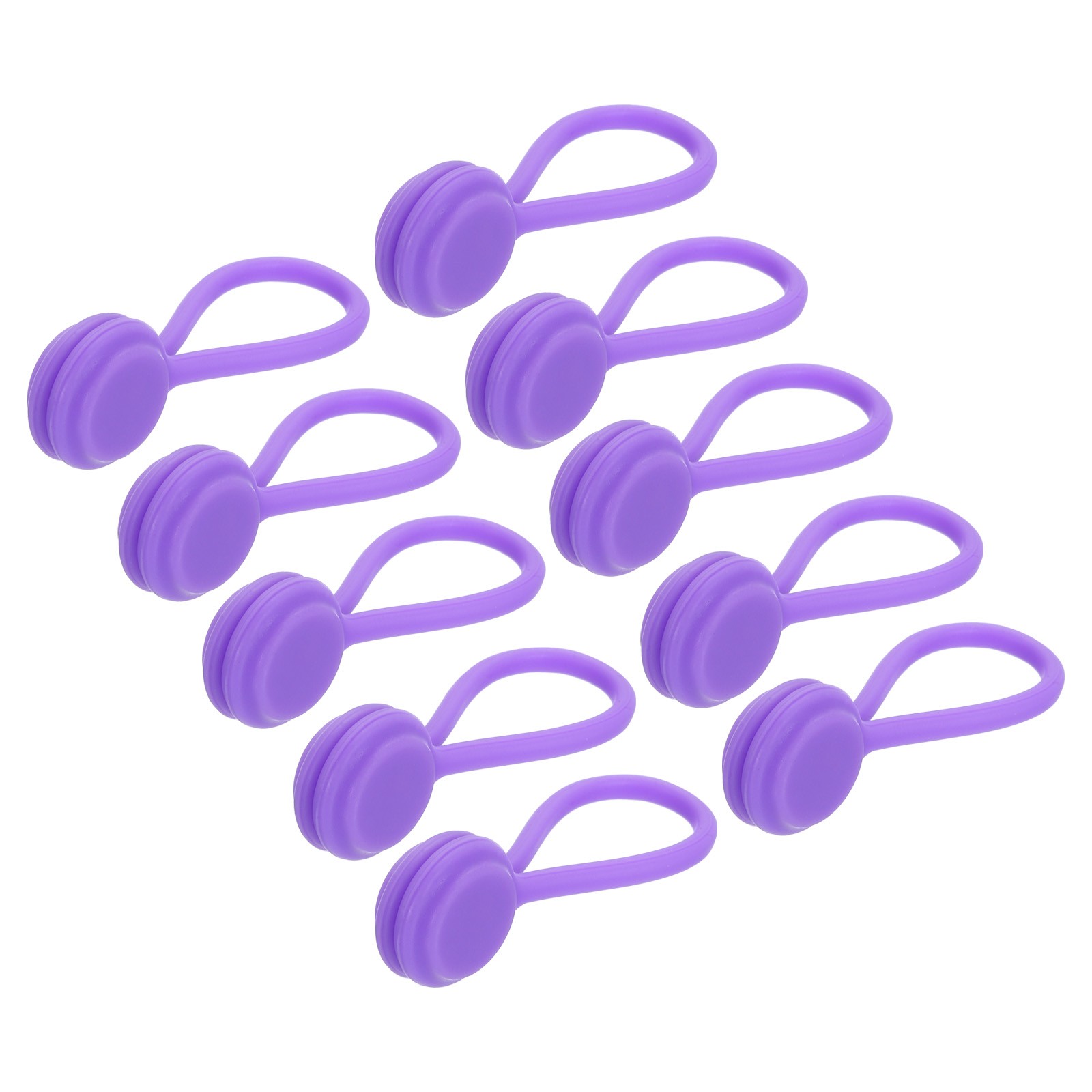 10 Pcs Magnetic Cable Clips 4.3 Inch x 0.6 Inch Purple