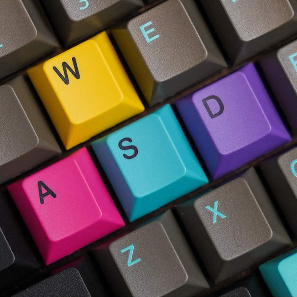 Kelendle 4Pcs Colorful PBT CMY Keycaps, Cherry Profile Gaming Keycap Replacem...