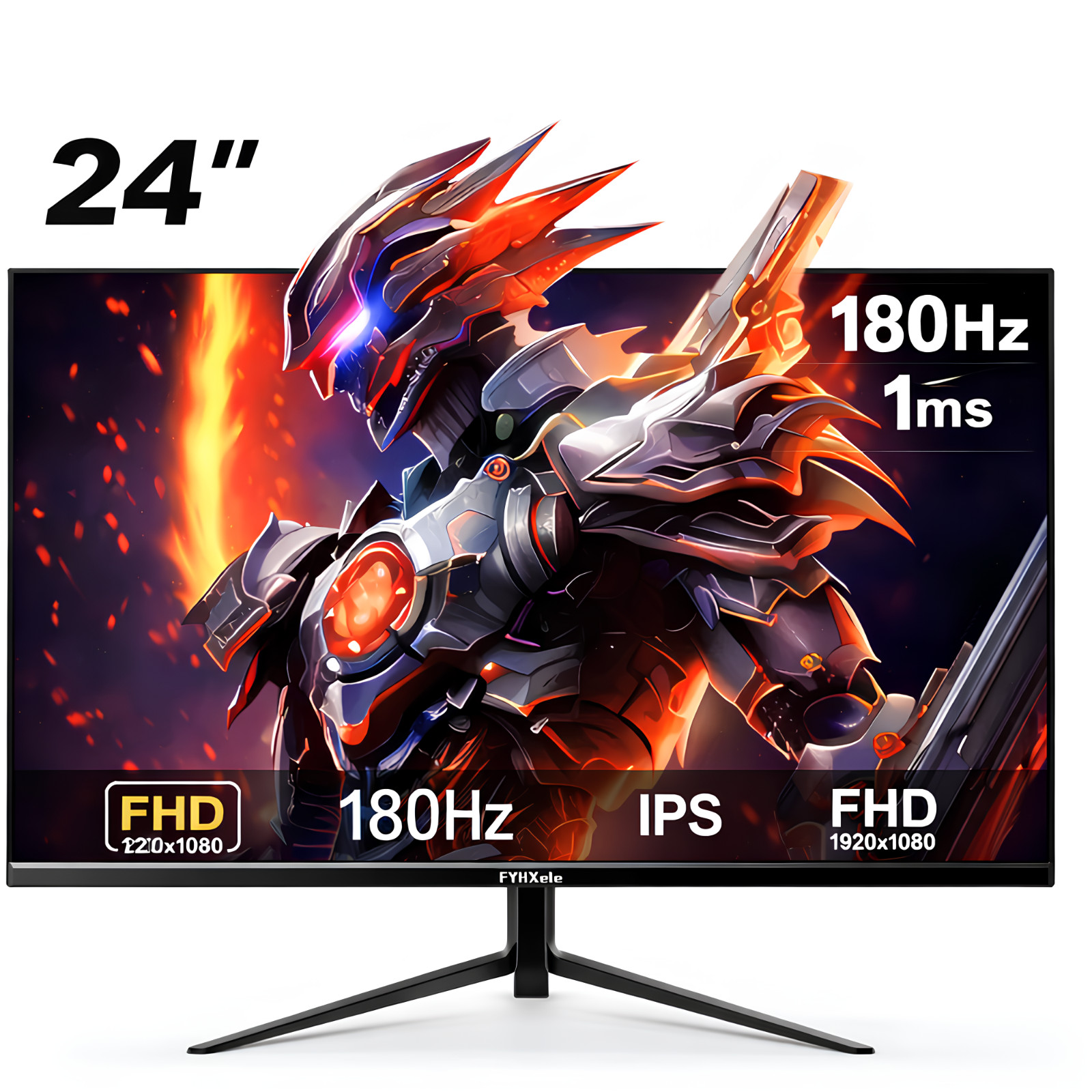 FYHXele 24 Monitor 180Hz Refresh Rate 1ms IPS FHD Gaming Screen G-Sync HDR