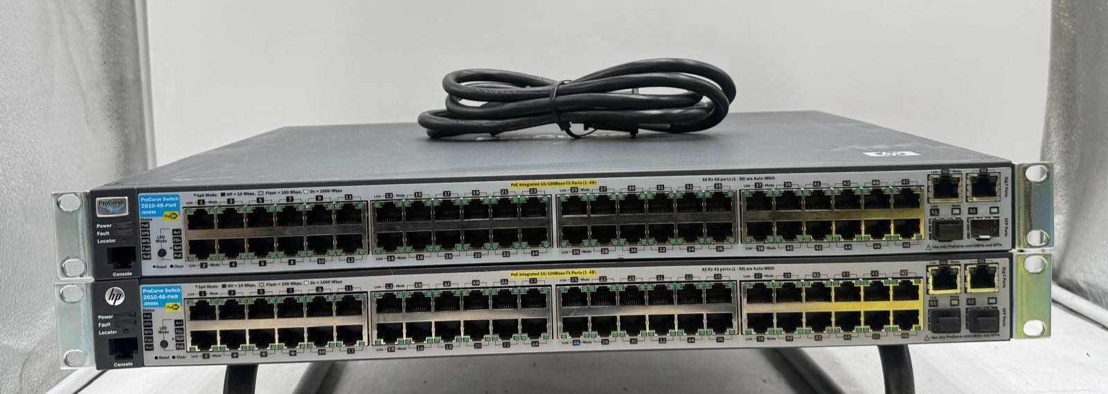 LOT OF (2) HP ProCurve 2610-48-PWR J9089A 48 Port PoE Managed Switch