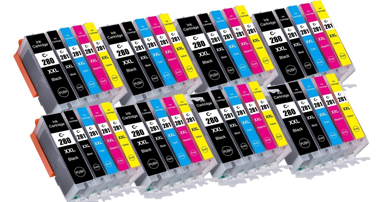 40P PGI280XXL CLI281XXL Ink Tanks + chip for Canon TR8620A TR8622A TS702A TR8520