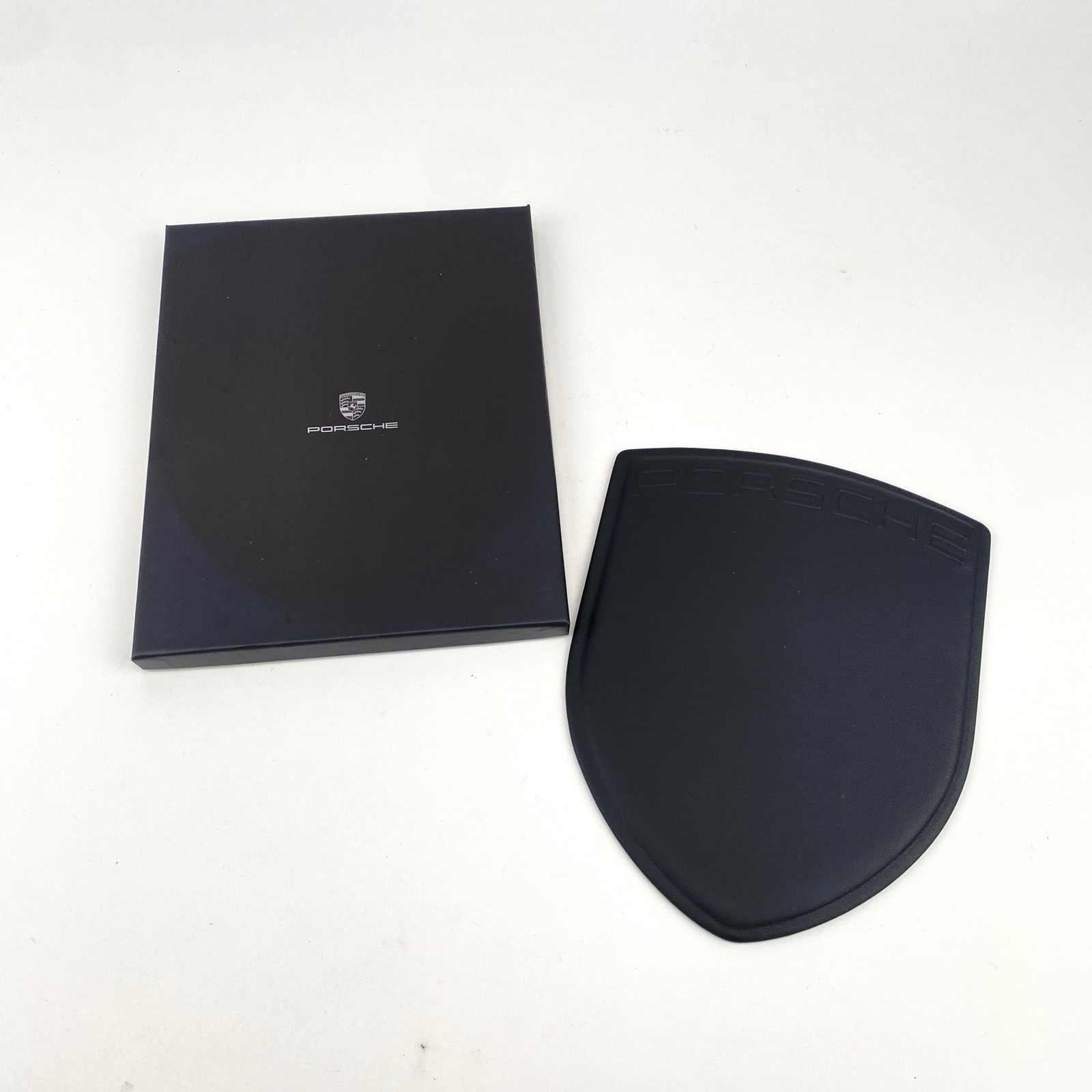 Porsche Design Embossed Leather Computer Mouse Pad Crest Logo